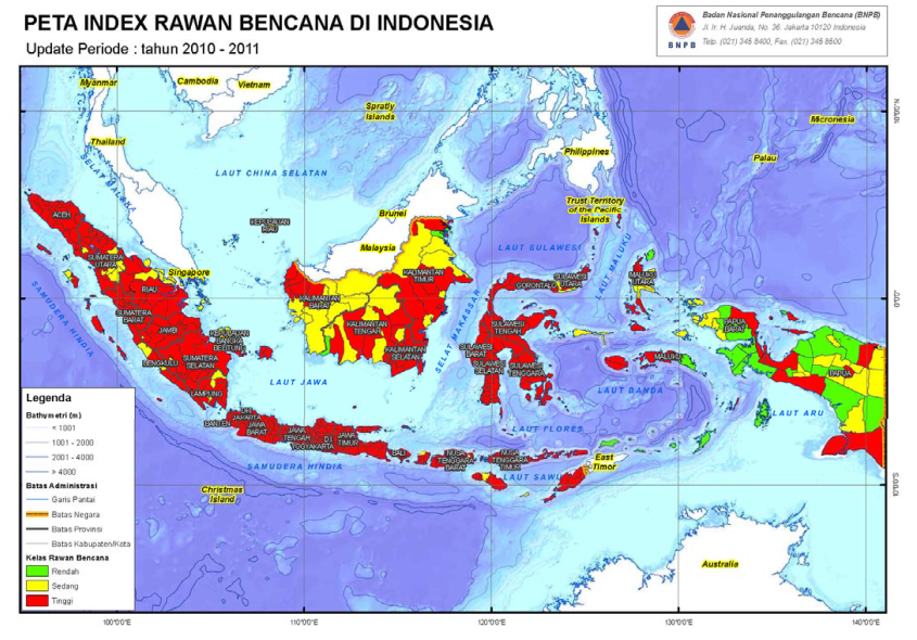 Peta Kawasan Rawan Bencana Indonesia 2010-2011